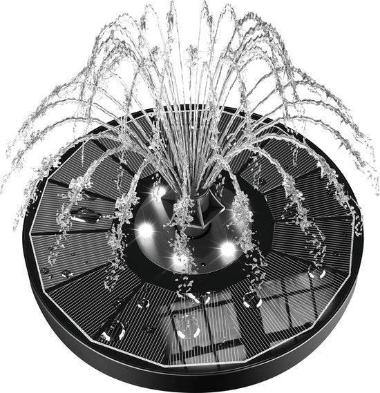 Fontana solare con 6 luci LED e 2 upgrade pompa solare per fontana 2024 Pompante fontana solare galleggiante per laghetto vasca idromassaggio giardino con 8 stili di fontana