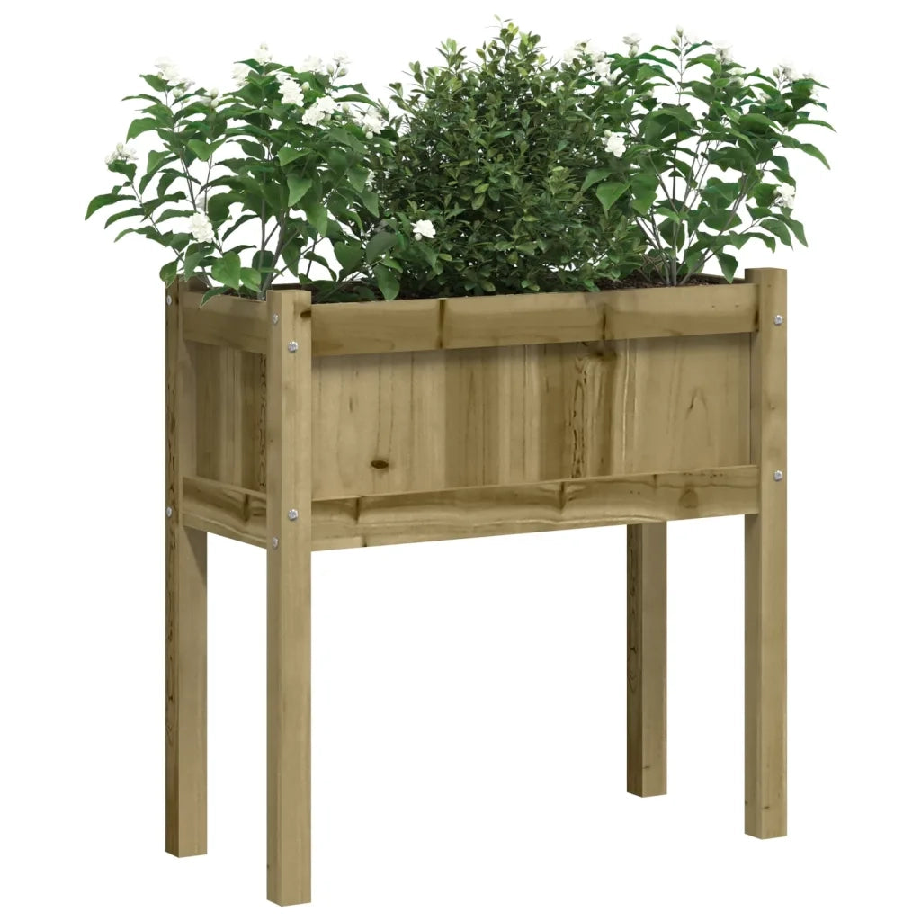 2 pz Fioriere | Cassetta per fiori | Vaso da Giardino con Gambe in Legno di Pino Impregnato