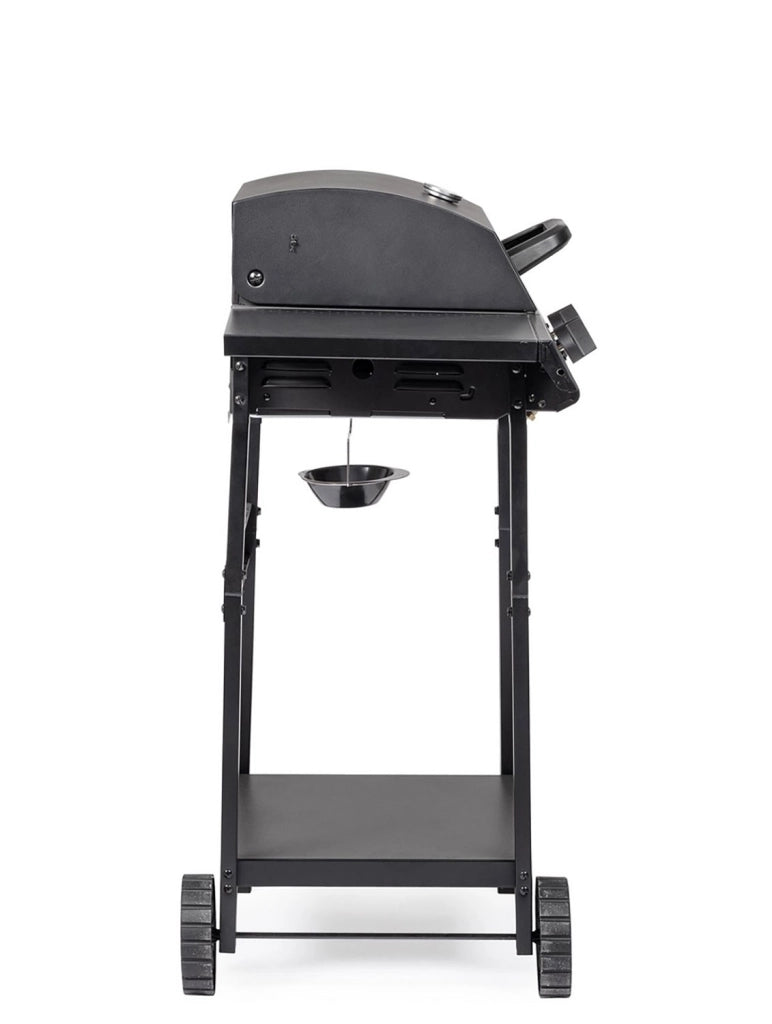 Barbecue a Gas 2 Bruciatori 97,5x49x99h cm Accensione Piezoelettrica in Acciaio Louis Nero