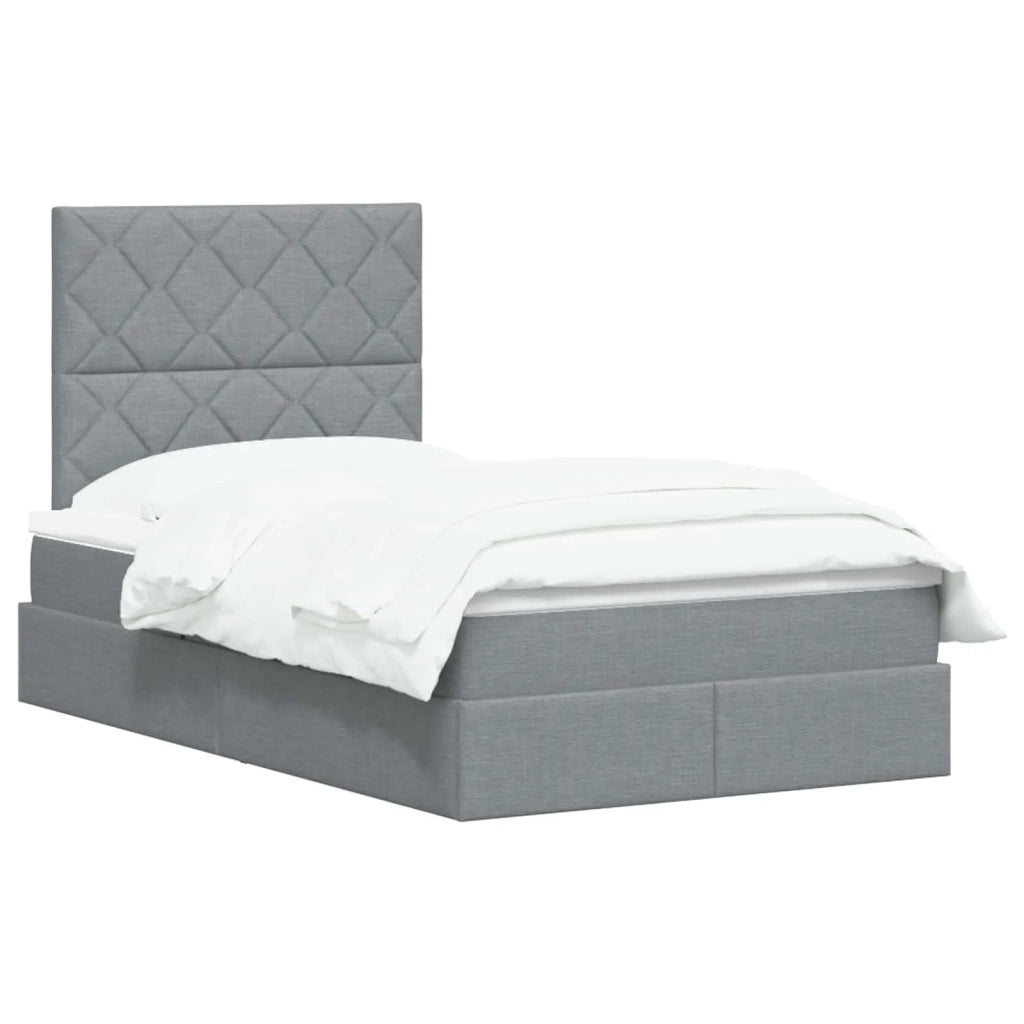 Letto con contenitore LED e materasso Grigio Chiaro 3459999