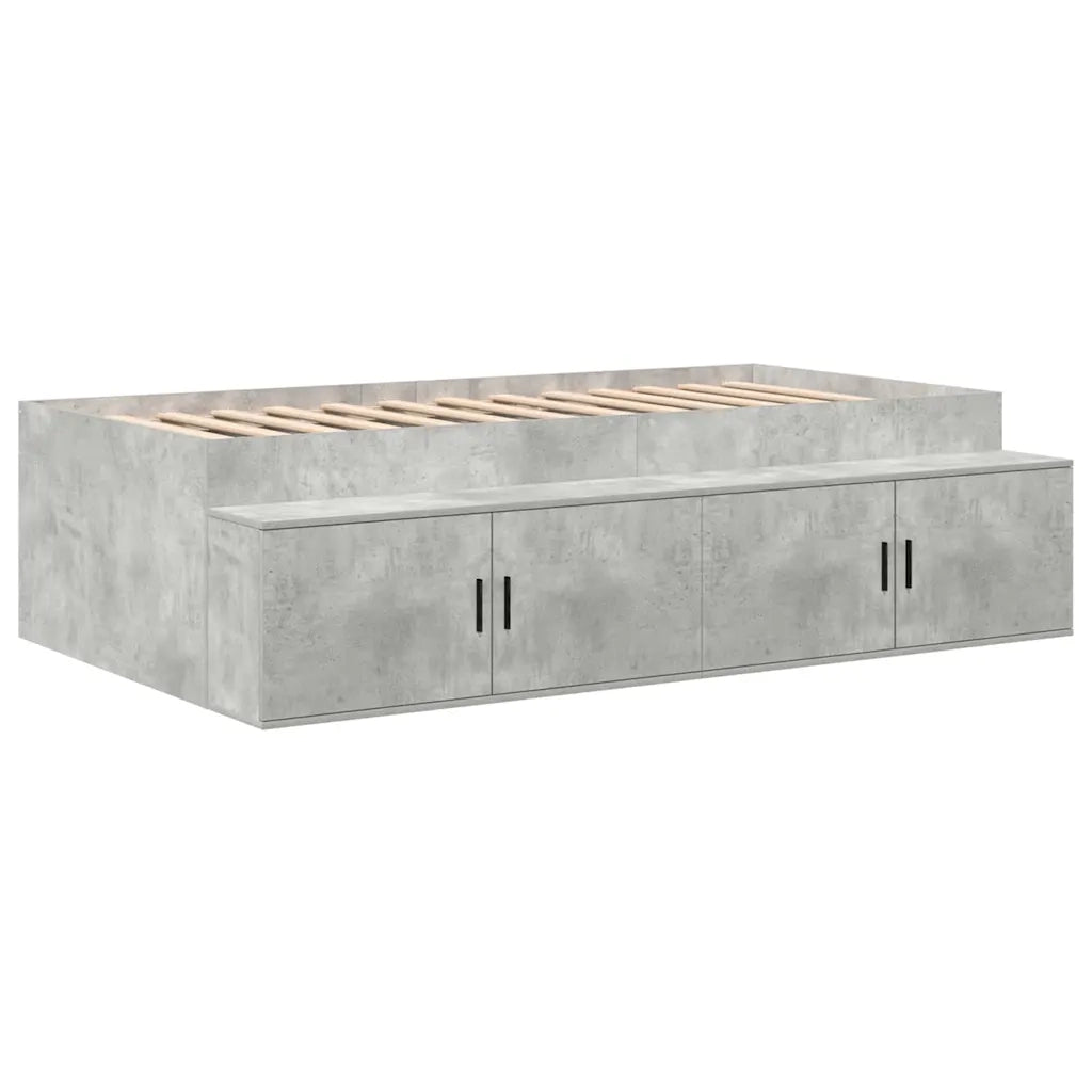 Struttura letto con contenitore Grigio cemento 80 cm 3335576