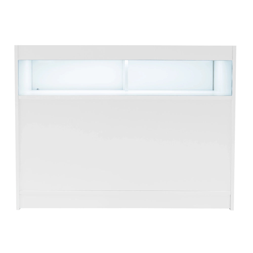 Set Bancone Bianco Theseus LED B1200 LM60 con Serratura e Vetrina Espositiva