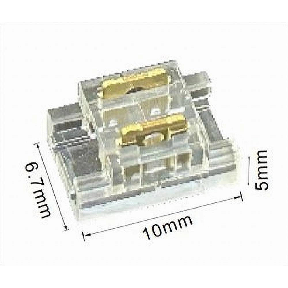 Trade Shop - Kit 10pz Connettore Trasparente Lineare Per Striscia Strip Led 2 Pin 5mm Cn5mm-d -