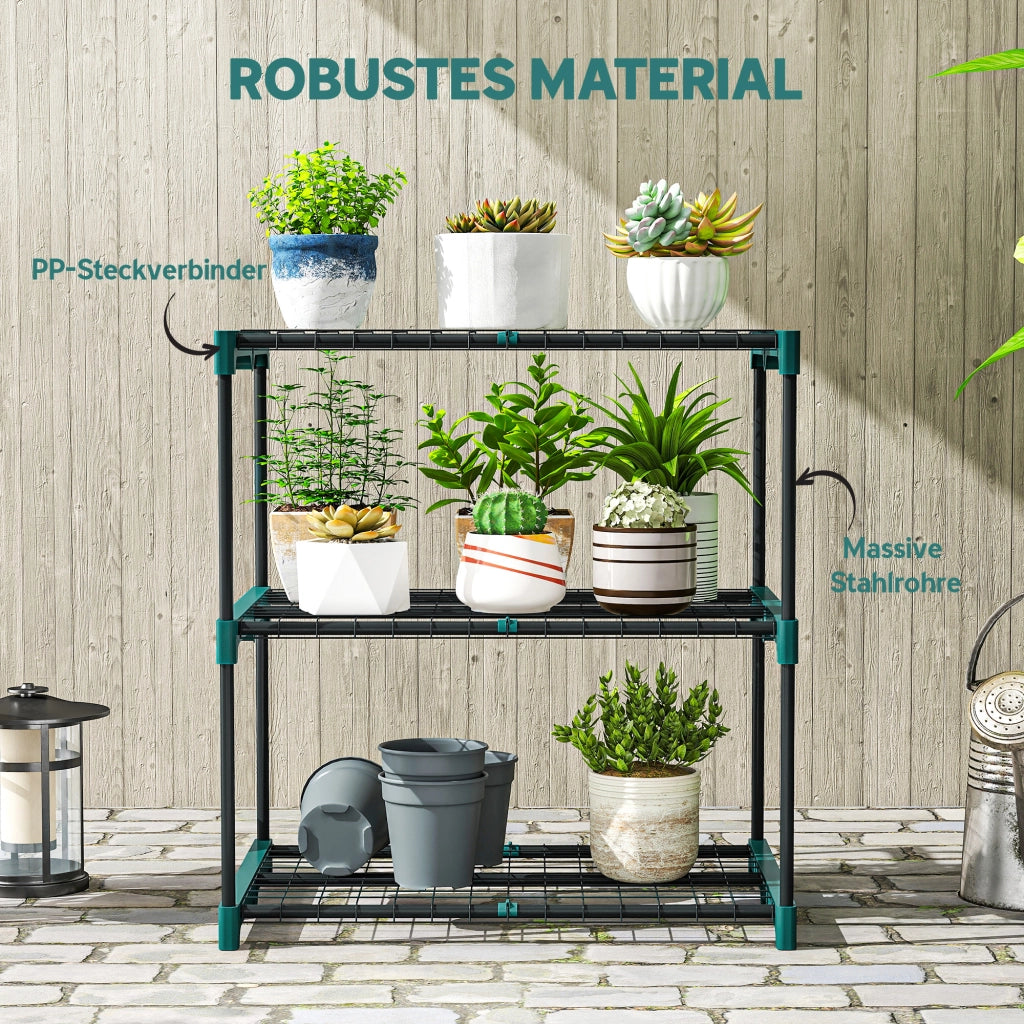 Portafiori 3 Ripiani ¨C Xylo ¨C Metallo Verde Scuro 72cm