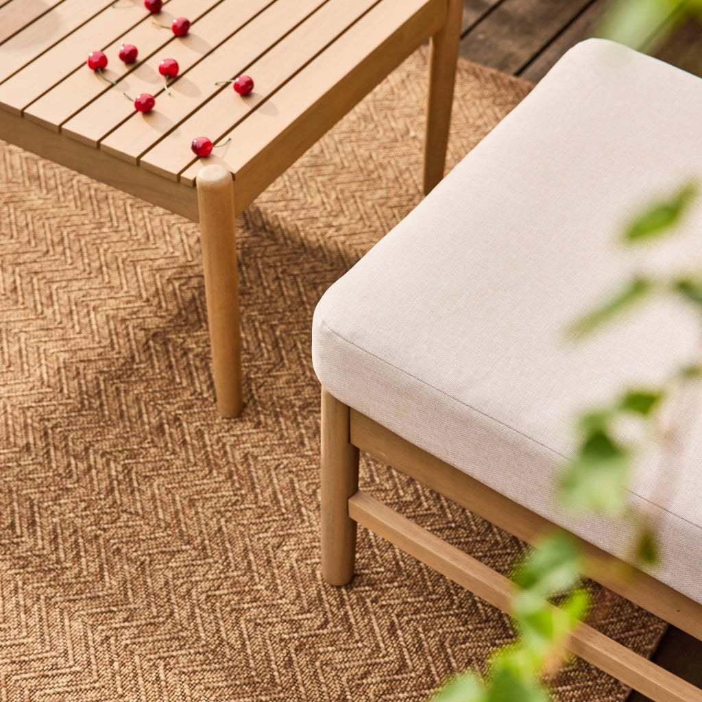 Salotto da giardino in legno di acacia, 4 posti, marrone naturale
