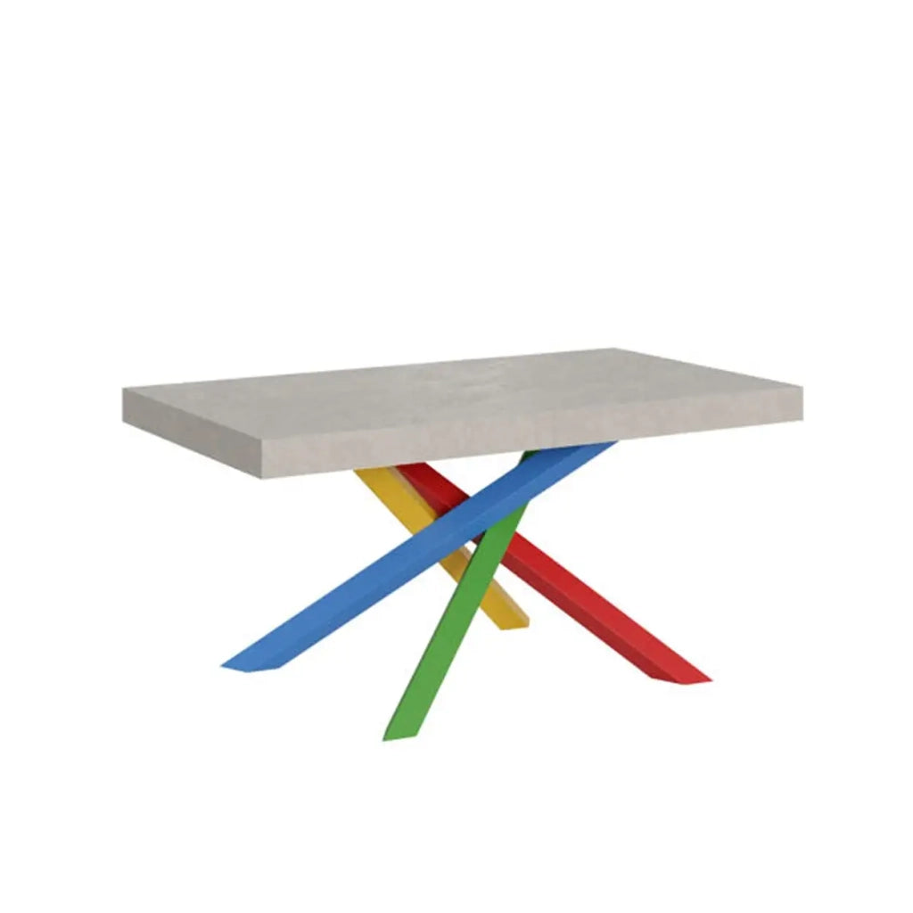 Tavolo allungabile 180/284x90 cm Volantis cashmere gambe multicolore 4/B