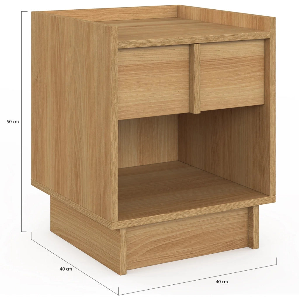 IDMarket - Set di 2 comodini ROSIE, 1 cassetto e 1 nicchia dal design minimalista in faggio