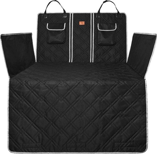 Cuscinetto per bagagliaio auto per cani - protezione impermeabile per auto da cani - rivestimento auto per cani con schienale, fori di passaggio e 2 tasche di stoccaggio - misura 59 x 127 x 100 cm