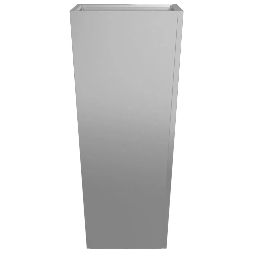 Fioriera rialzata per piante fiori giardino terrazze set da 2 35 x 35 x 75 cm acciaio zincato grigio 02_0038943