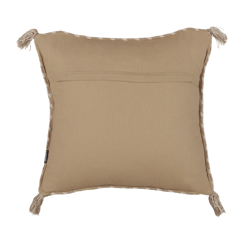 Set di 2 cuscini in iuta con imbottitura sfoderabile e nappe decorative a tinta unita beige 45 x 45 cm Accessori decorativi boho