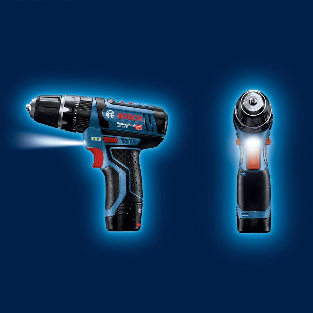 Bosch Professional 12V System Trapano-Avvitatore con Percussione a Batteria Gsb 12V-15, Batteria e Caricabatteria Non Include, in Scatola di Cartone