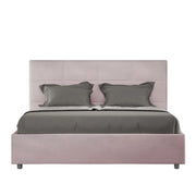 Letto matrimoniale francese senza rete imbottito 140x200 microfibra glicine Mika