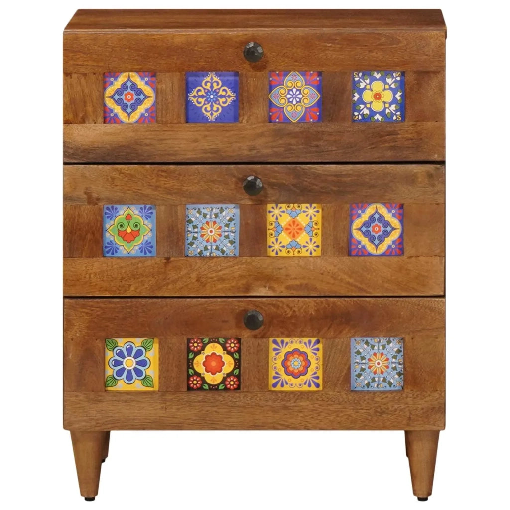 Comodino | Armadio da Notte | Mobiletto da notte con cassetto Marrone 50 x 33 x 62 cm