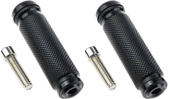 Pedali universali in alluminio CNC - antiscivolo - 2 pezzi - viti di montaggio 8 mm - nero - alta resistenza - supporti motori