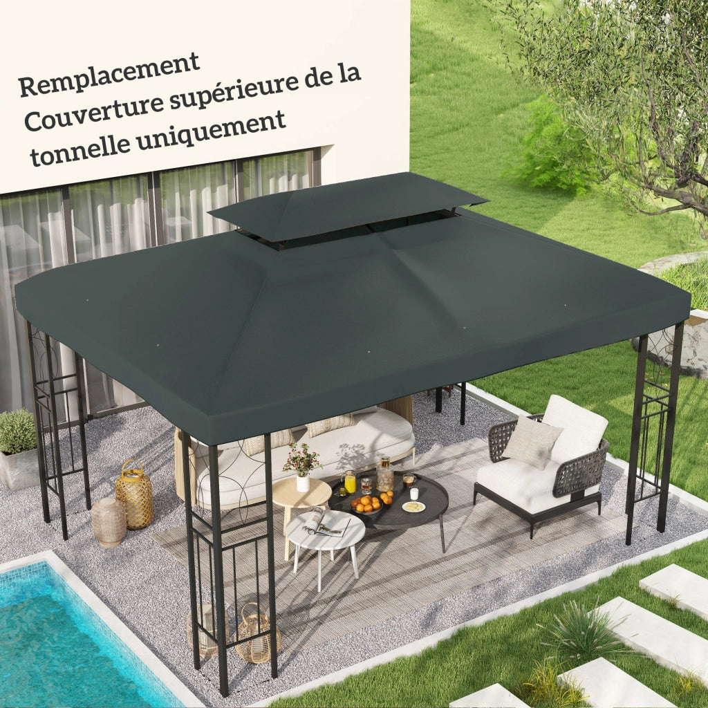 Tenda da giardino 3x4 m ¨C zephmum ¨C poliestere grigio