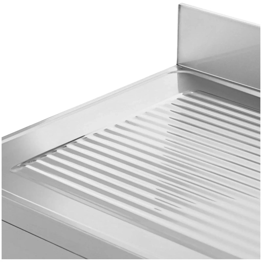 Lavello professionale in acciaio inox con 2 vasche 180 x 60 x 97 cm acciaio inox argento 14_0009567