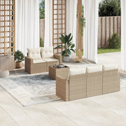 Set Divano da Giardino 6 pz con Cuscini Beige in Polyrattan 3251035