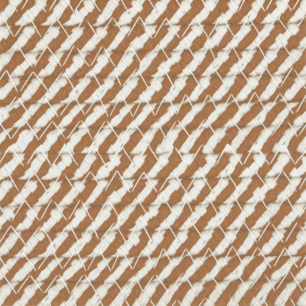 Cestino Portaoggetti Marrone e Bianco ?43x38 cm in Cotone CFW5648142