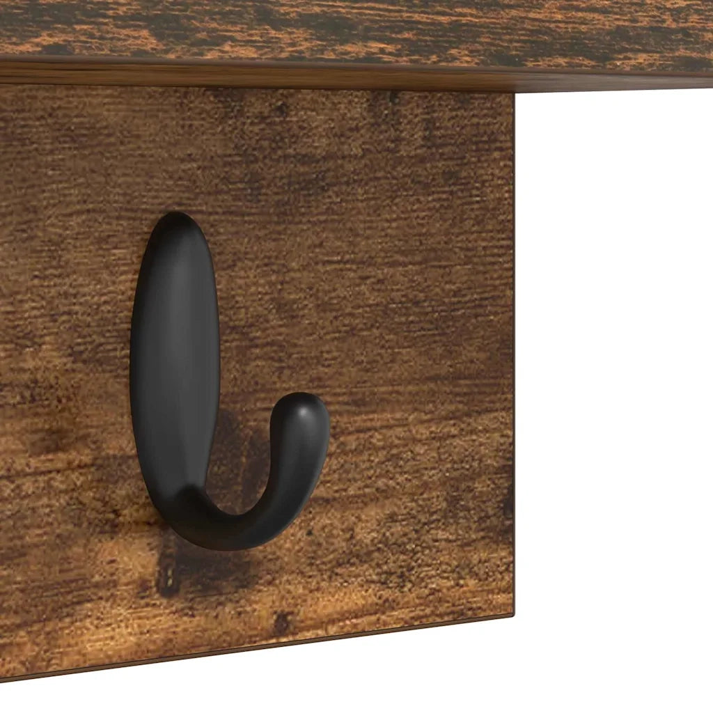 vidaXL Appendiabiti a muro Rovere fumo 60 x 10.5 x 18 cm