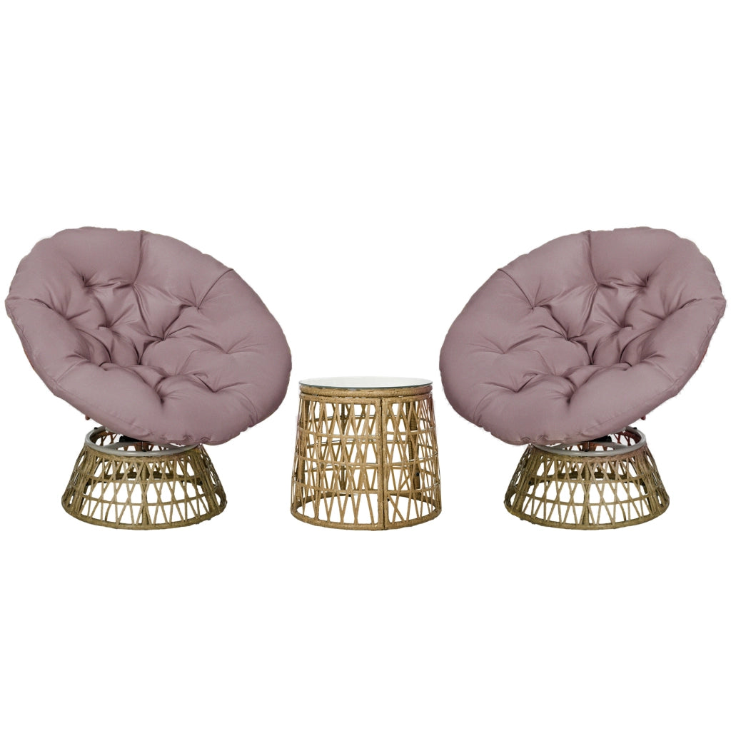 Set Bistrot da Giardino 3 Pezzi con Tavolino e 2 Sedie con Cuscini ¨C MINIMAL ¨C Giallo