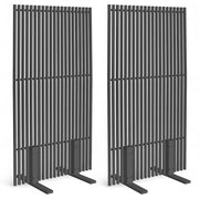 IDMarket - Set di 2 paraventi esterni traforati, paravento decorativo, 80 x 150 cm, metallo grigio antracite