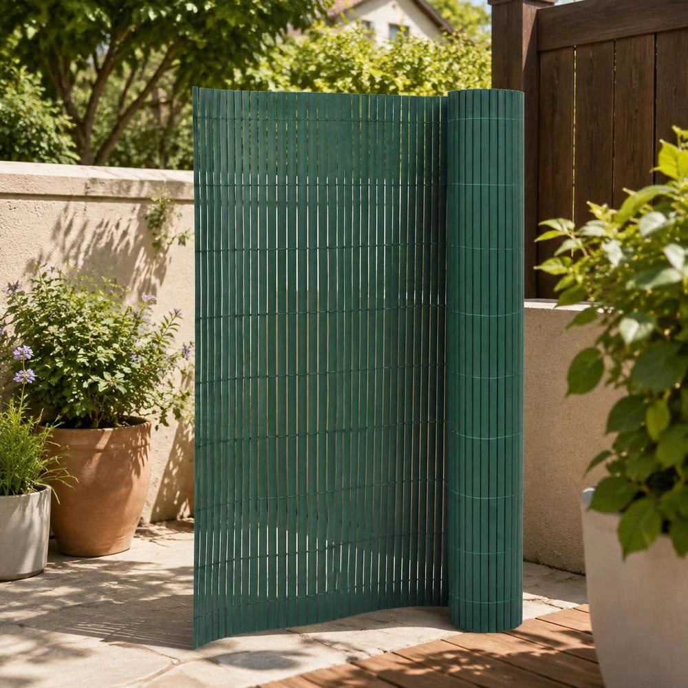 Garden Fence, Double-sided PVC, 90x300 Cm, Green
