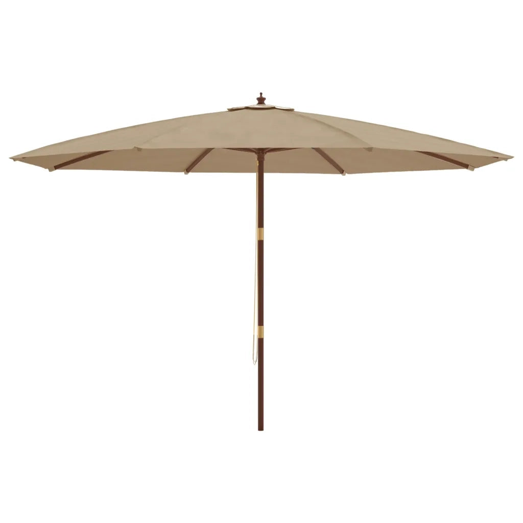 Ombrellone da Giardino con Palo in Legno Tortora 400x273 cm 363178