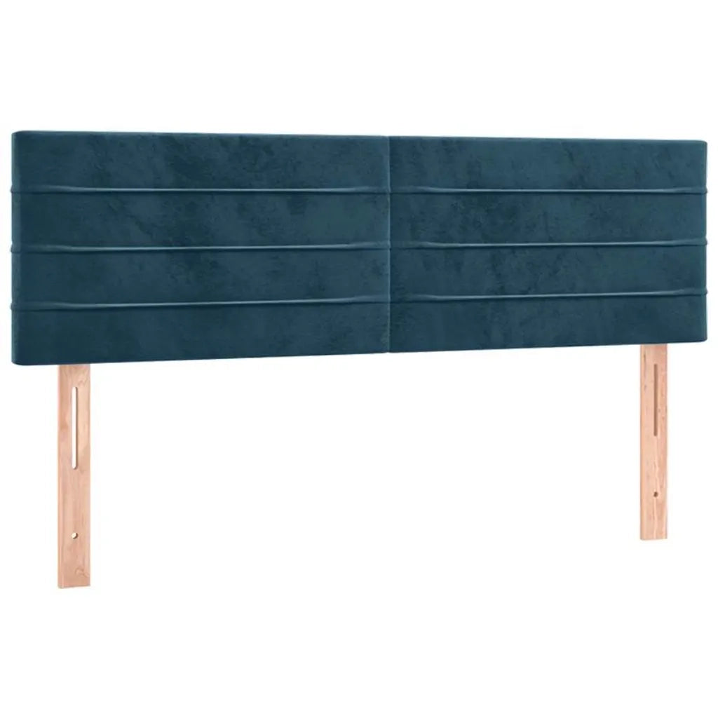 Giroletto a Molle con Materasso Blu Scuro 140x190 cm in Velluto 3141363
