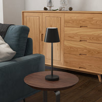 Lampada da Tavolo Portatile Ø11,2x36,5 cm in Acrilico e Metallo Nero