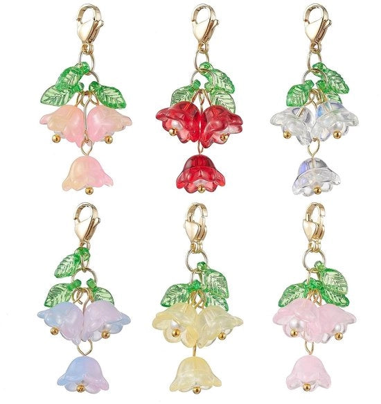 Decorazione per Chiavi in Vetro - Fiombo/Stella/Trottolo - Decorazione per Portachiavi/Auto - Materiale di Alta Qualità - Dimensioni 43-45 mm - Decorativo Portachiavi Decorativo