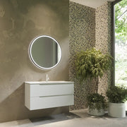 Mobile bagno sospeso 100 cm due cassetti bianco opaco con lavabo  | Moor