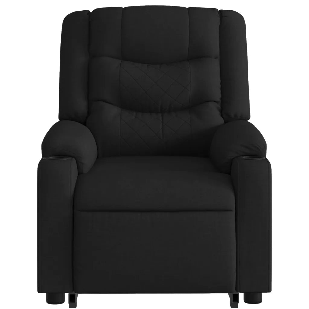 Poltrona Alzapersona Reclinabile Nera in Tessuto 3206575