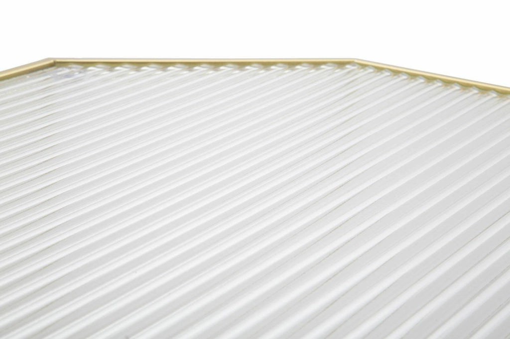 Tavolino da salotto George, Tavolo basso da caffè, Portariviste per divano, Ripiano da soggiorno, Oro, 50x46 h100 cm