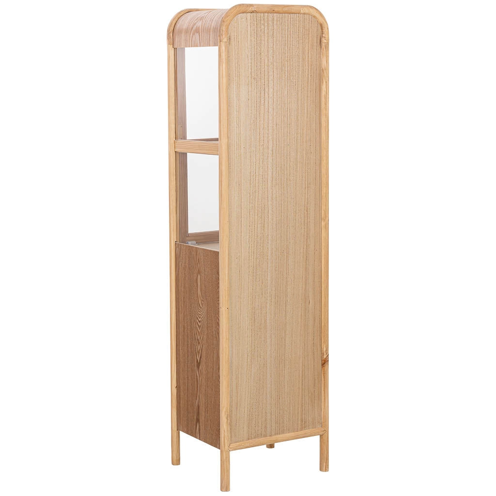 Vetrina in legno e rattan marrone 46,5x40x175h cm