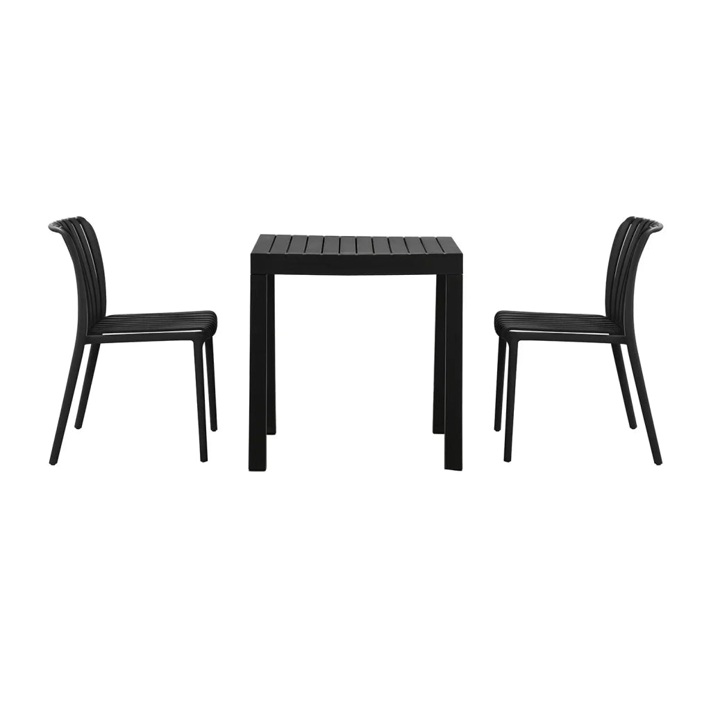 LÚZETE - SEDIA DA GIARDINO IMPILABILE NERA EOLIA