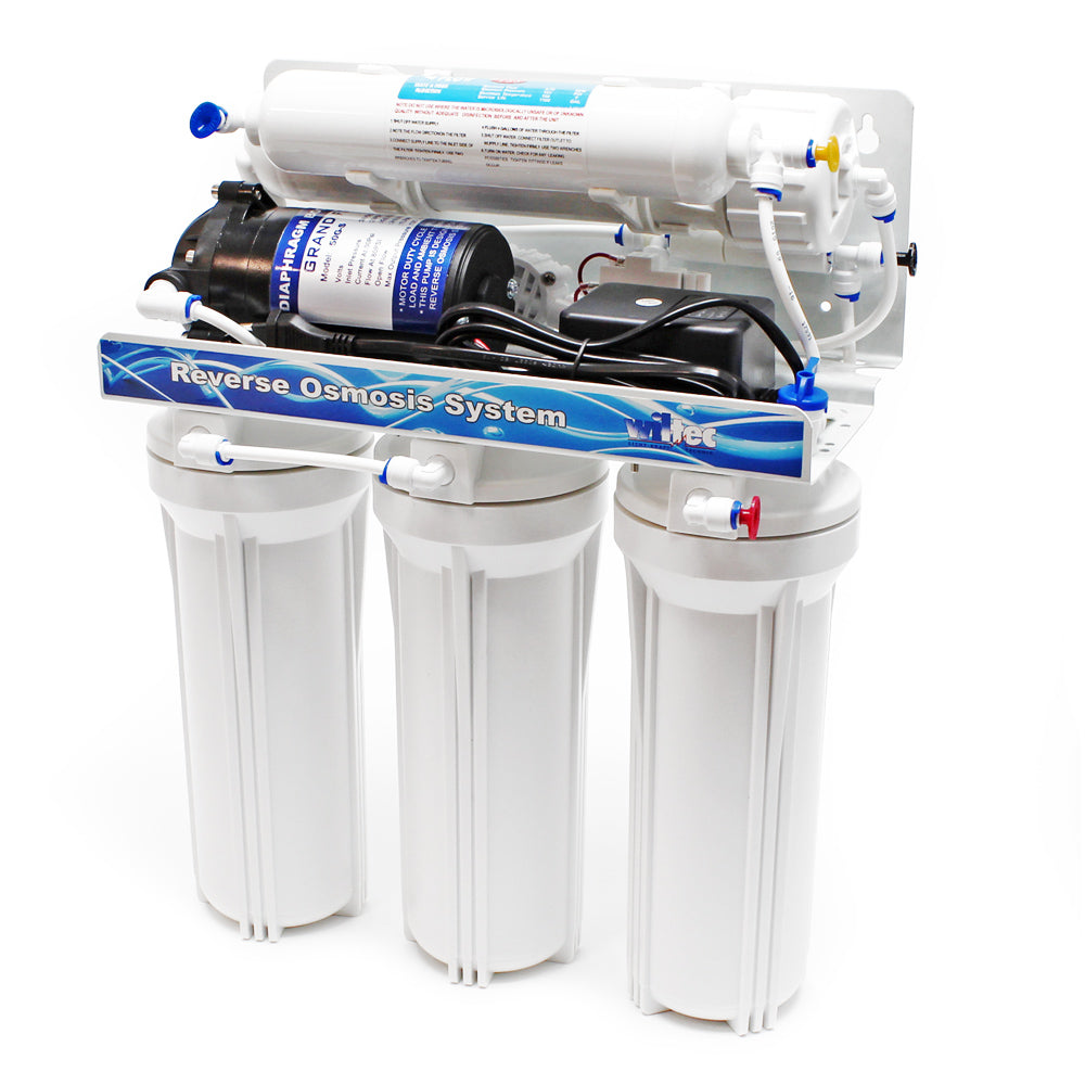 Naturewater Impianto osmosi inversa, filtrazione a 5 stadi 180 l/giorno, con pompa e serbatoio