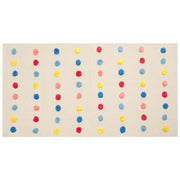 Tappeto per aree multicolore con mini pompon 80 x 150 cm, a basso contenuto di peli, per la stanza dei bambini.