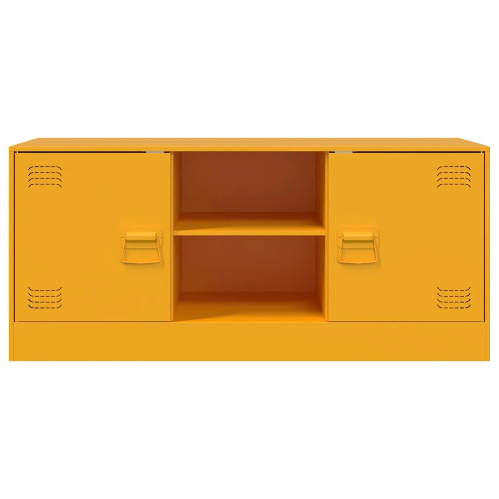 Mobile Porta TV Giallo Senape 99x39x44 cm in Acciaio 841688