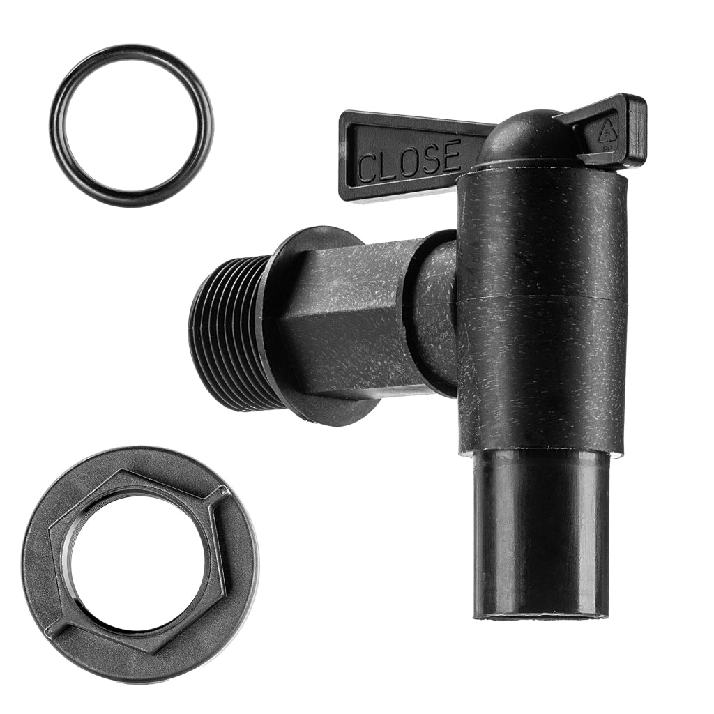 Rubinetto da giardino KADAX 3/4 per serbatoio di acqua piovana con valvola a barilotto.
