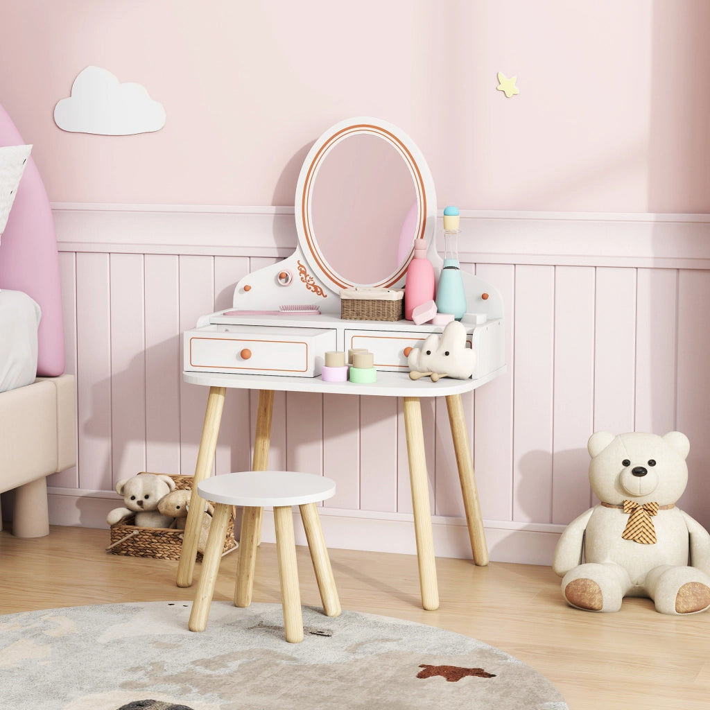 Tocador de Maquillaje con Specchio e 2 Cassetti ¨C zephmum ¨C Bianco