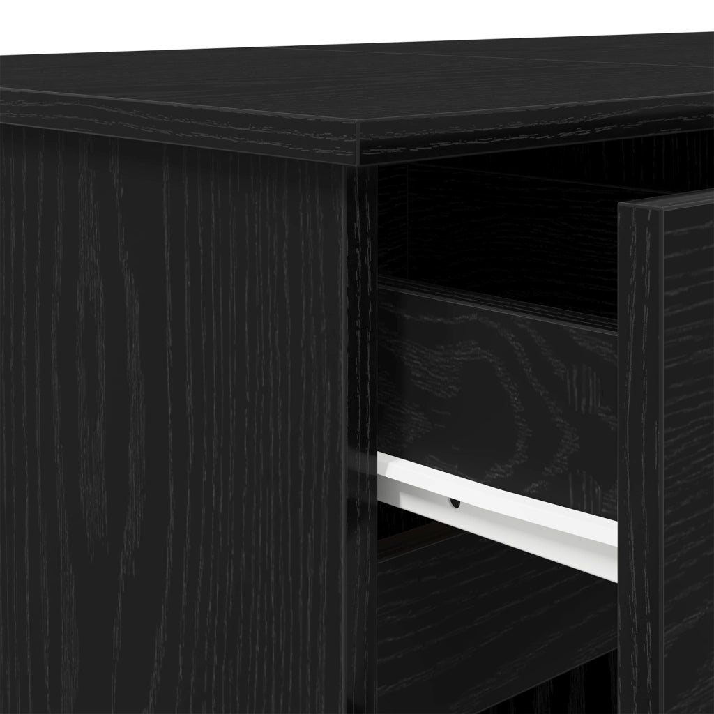 Scrivania  Nero Rovere 140x49x76 cm Legno ingegnerizzato