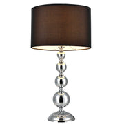 Lampada da tavolo lampada da comodino lampada da scrivania lampada da lettura metallo diametro 29 cm tessuto cromo e nero 03_0002499