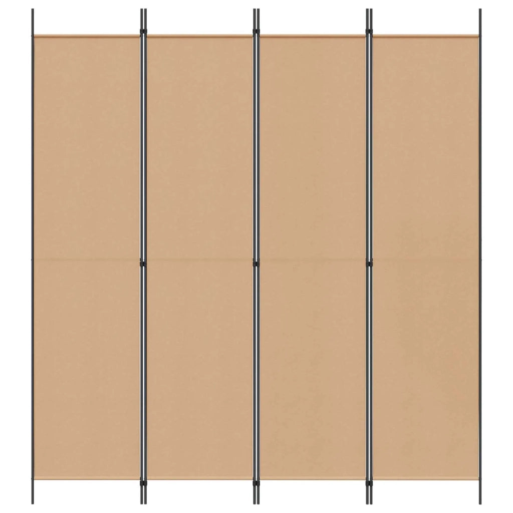 Paravento a 4 Pannelli Beige 200 x 220 cm Tessuto