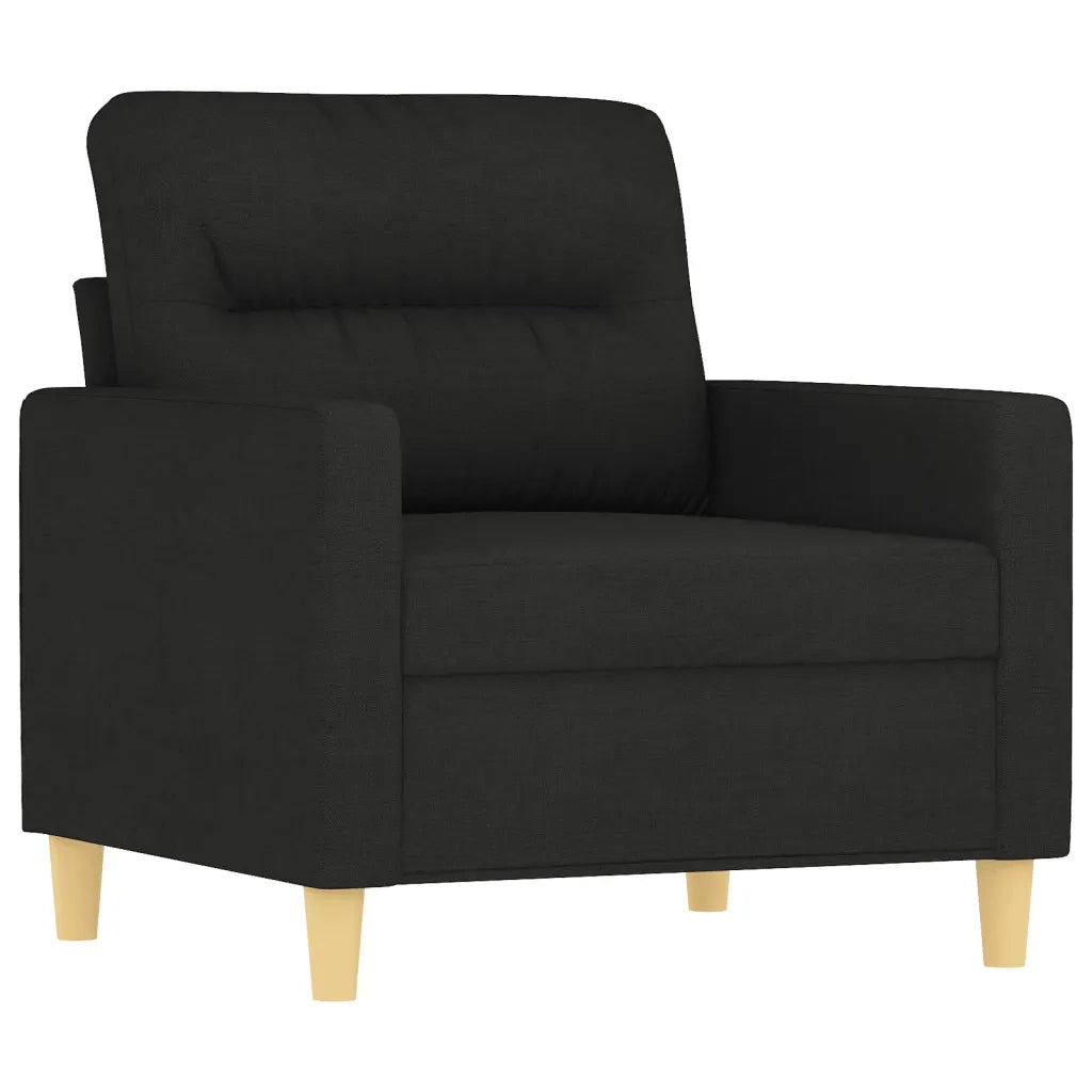 Set di Divani 4 pz con Cuscini Nero in Tessuto 3201548