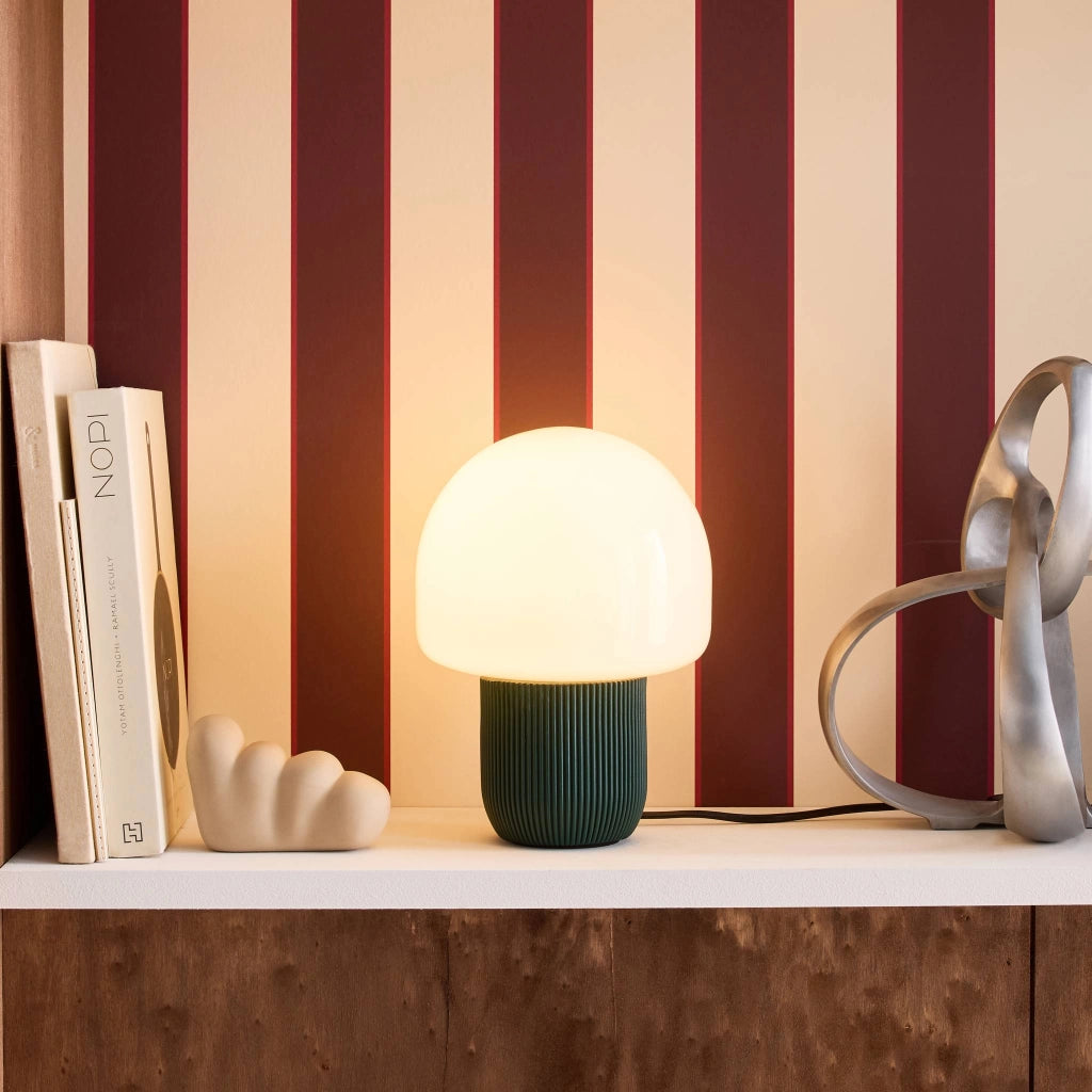 Lampada da tavolo da interno in resina e pvc, ø18cm, verde