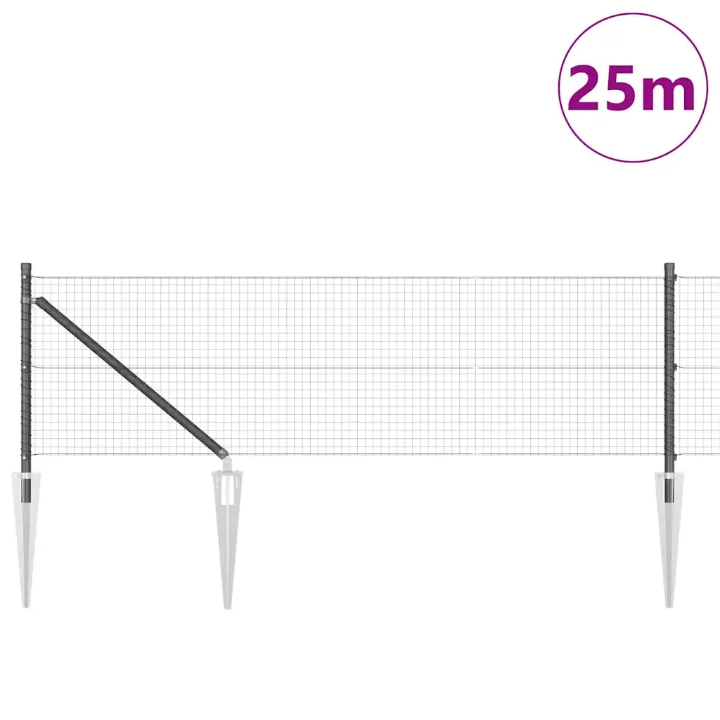 Palo della recinzione Grigio 25 x 0,5 m (rete 25 x 25 mm)