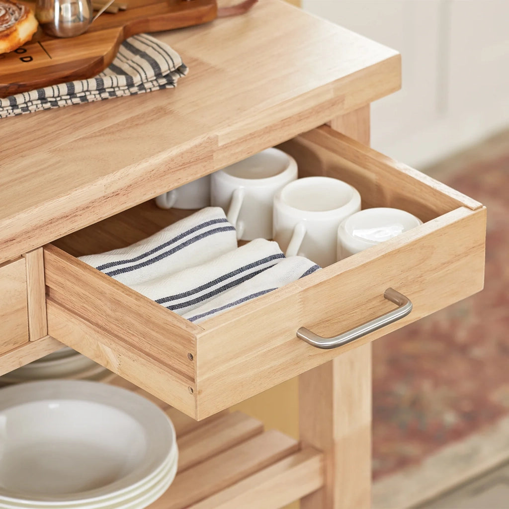 Carrello Cucina Scaffale Cucina Mobile Cucina Legno Con Route Fkw24-N