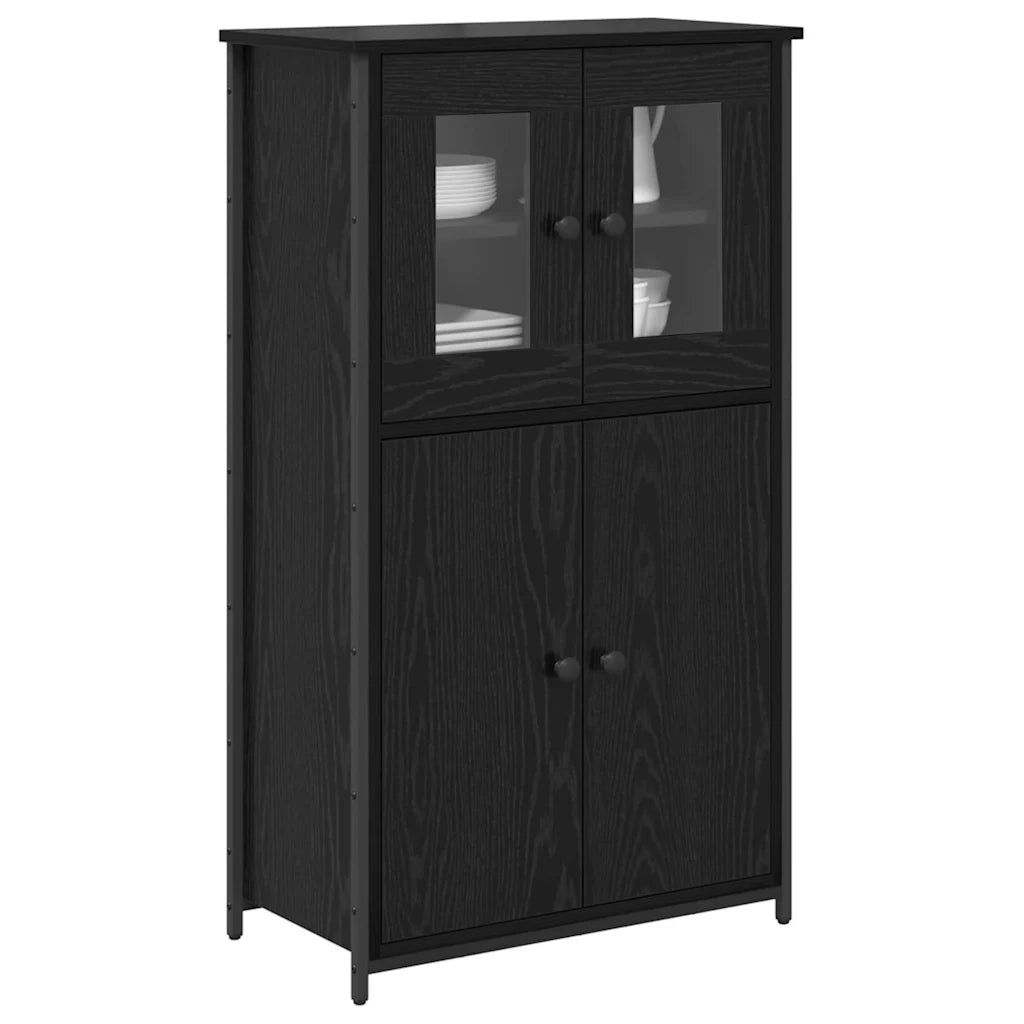 Credenza | Madia | Buffet da pranzo | Armadio da pranzo Rovere Nero 62 x 32 x 106,5 cm Legno multistrato