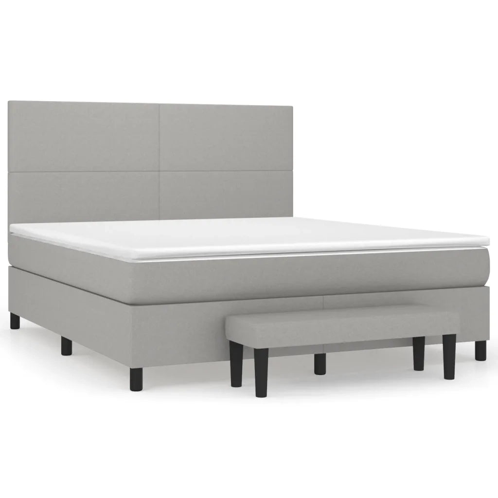 Giroletto a Molle con Materasso Grigio Chiaro160x200 cm Tessuto cod mxl 34783