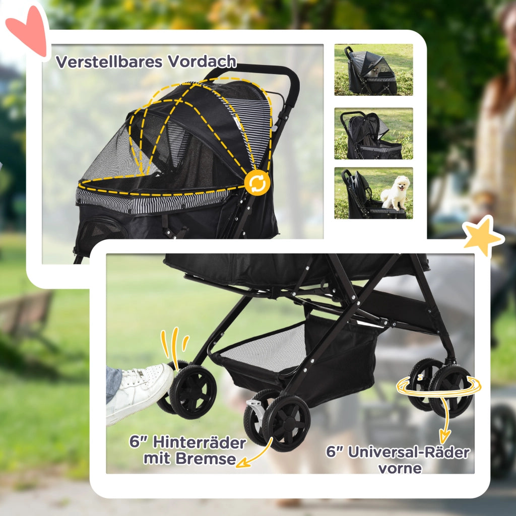 Carrello per Cani Pieghevole ¨C zephmum ¨C Nero